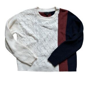 Banana Republic Sweater Size S | Cream, Red-Brown, and Navy